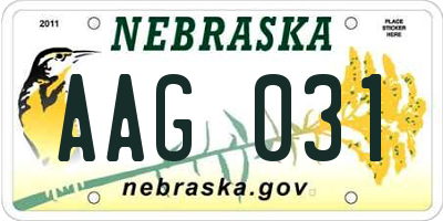 NE license plate AAG031