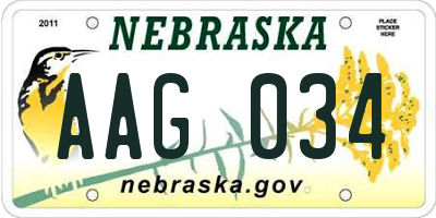 NE license plate AAG034