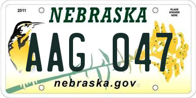 NE license plate AAG047
