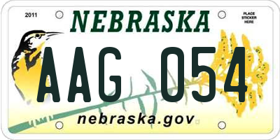 NE license plate AAG054
