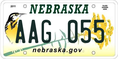 NE license plate AAG055