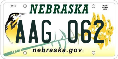 NE license plate AAG062