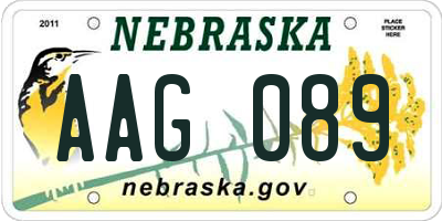 NE license plate AAG089