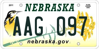 NE license plate AAG097