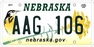 NE license plate AAG106