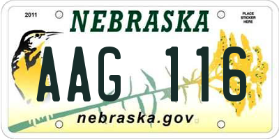 NE license plate AAG116