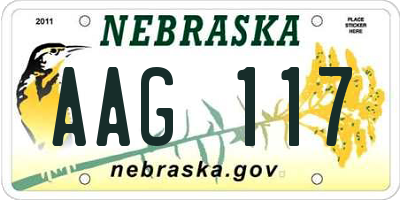 NE license plate AAG117