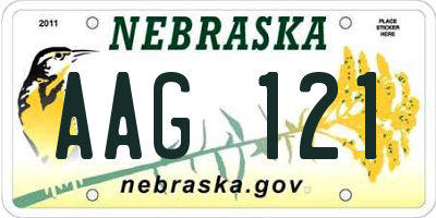 NE license plate AAG121