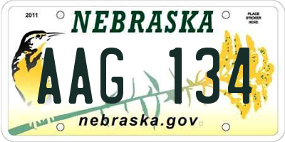 NE license plate AAG134