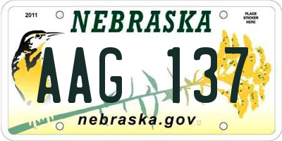 NE license plate AAG137