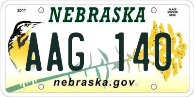 NE license plate AAG140