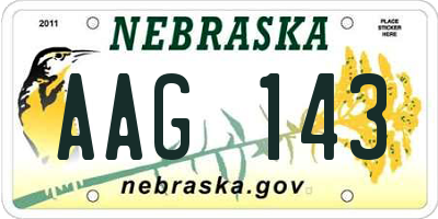 NE license plate AAG143