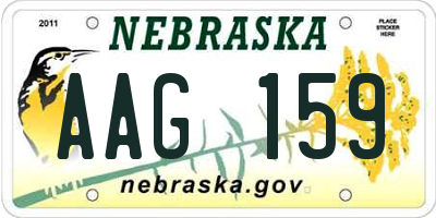 NE license plate AAG159