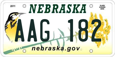 NE license plate AAG182