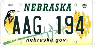 NE license plate AAG194