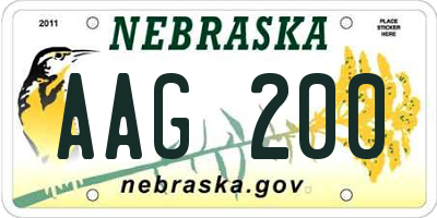 NE license plate AAG200