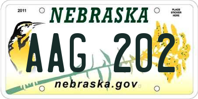 NE license plate AAG202