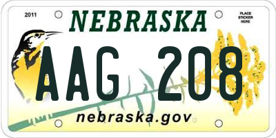 NE license plate AAG208