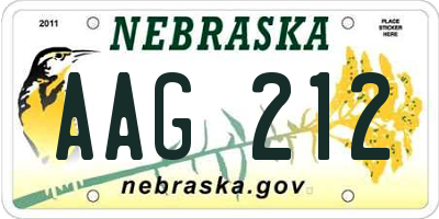 NE license plate AAG212