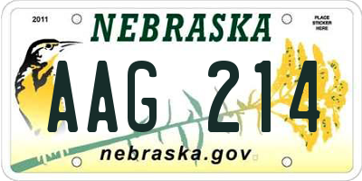 NE license plate AAG214