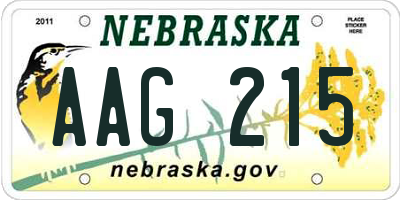 NE license plate AAG215