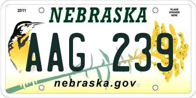 NE license plate AAG239