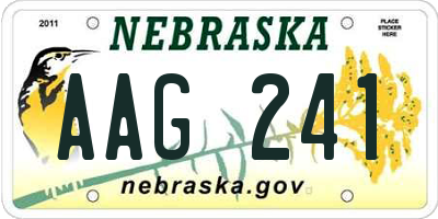 NE license plate AAG241