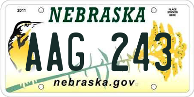 NE license plate AAG243