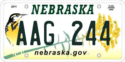 NE license plate AAG244