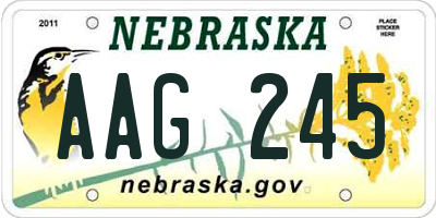 NE license plate AAG245