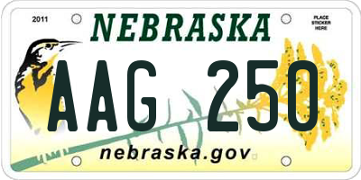 NE license plate AAG250