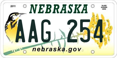 NE license plate AAG254