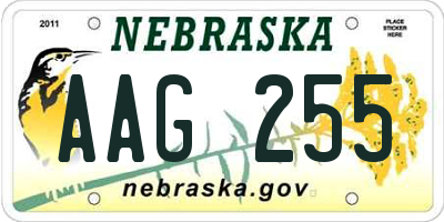 NE license plate AAG255