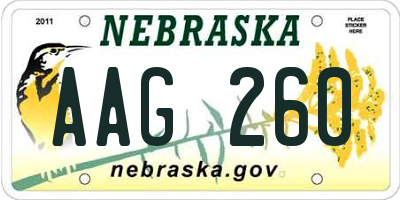 NE license plate AAG260