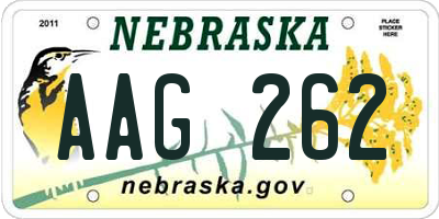 NE license plate AAG262