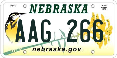 NE license plate AAG266