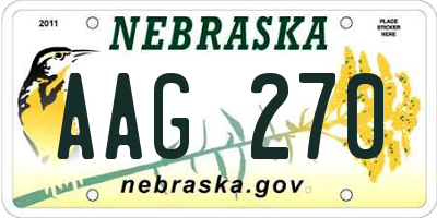 NE license plate AAG270