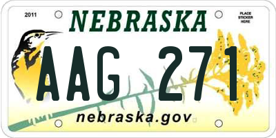 NE license plate AAG271