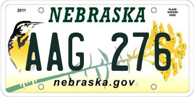 NE license plate AAG276