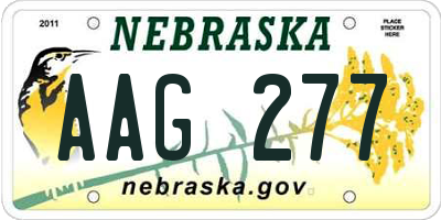 NE license plate AAG277