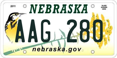 NE license plate AAG280