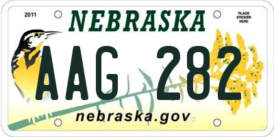 NE license plate AAG282