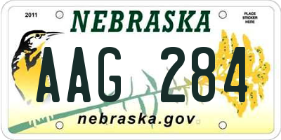 NE license plate AAG284