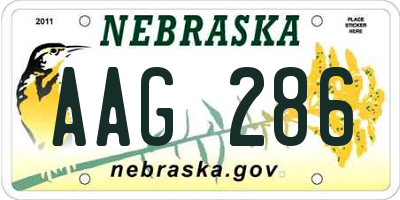 NE license plate AAG286