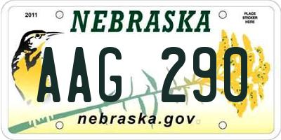 NE license plate AAG290