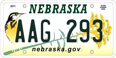 NE license plate AAG293