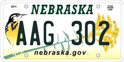 NE license plate AAG302