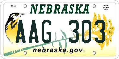 NE license plate AAG303