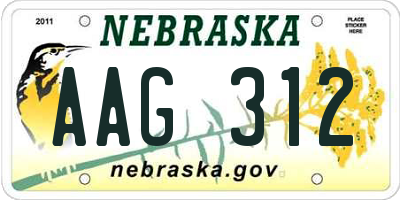 NE license plate AAG312