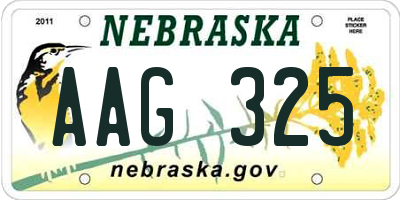 NE license plate AAG325